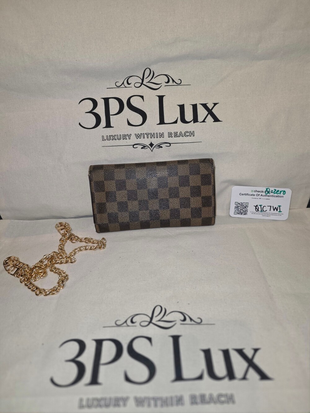 Louis Vuitton Damier Ebene Pochette Porte-Monnaie Crédit Long Wallet